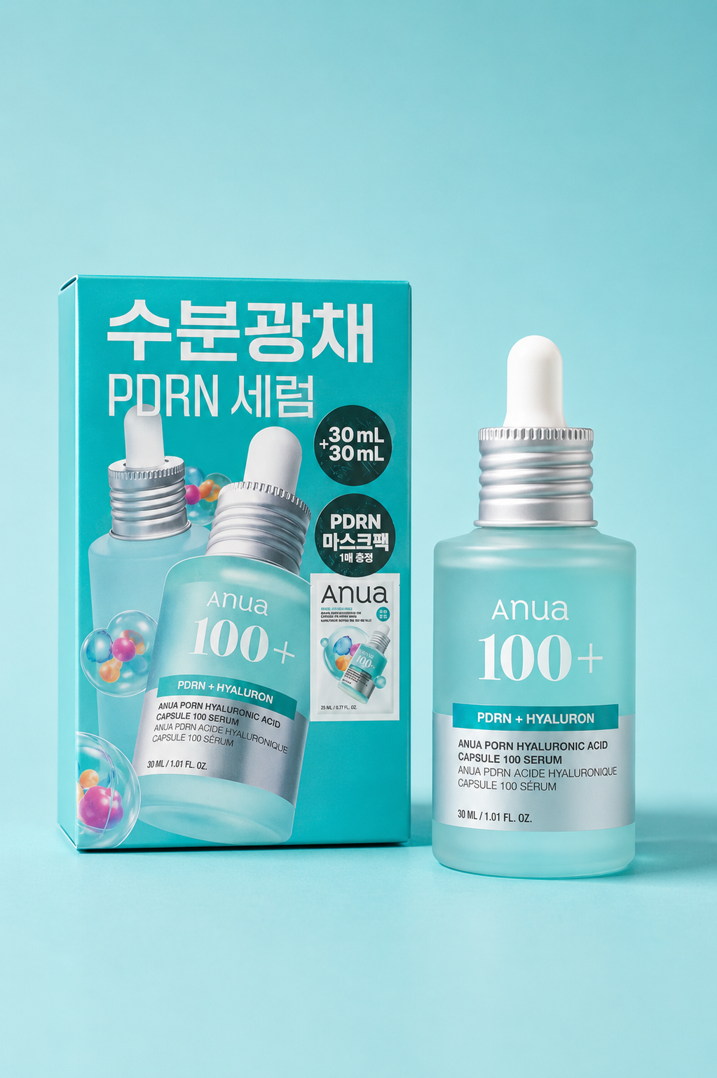 Anua PDRN Hyaluronic Acid Capsule 100 Serum (30ml+30ml Set + PDRN Mask)